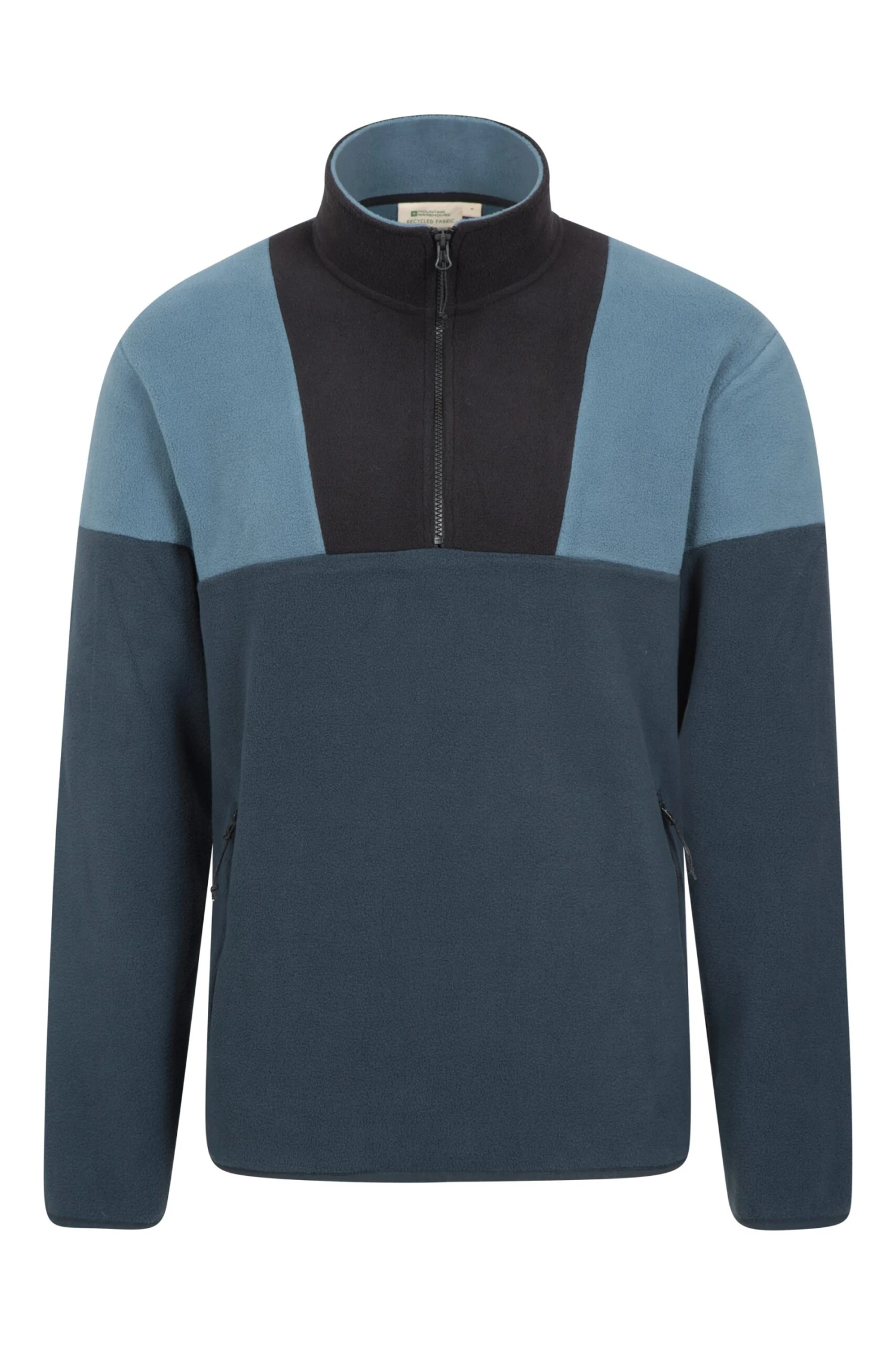 Mountain Warehouse Berwick Mens Recycled Fleece -Mountain Warehouse 043161 blu berwick recycled funnel neck half zip men aw21 01 scaled