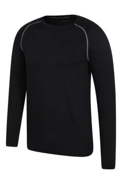 Mountain Warehouse Energy Mens Recycled Active Top -Mountain Warehouse 043514 bla energy recycled ls running tee men aw21 03