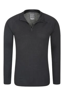 Mountain Warehouse Talus Mens Base Layer Top 2-Pack -Mountain Warehouse 043614 bla talus zip neck baselayer top 2pk multipack men aw21 05