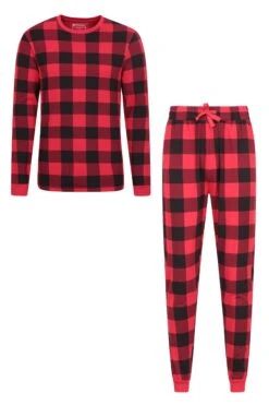 Mountain Warehouse Mens Printed Pyjama Set -Mountain Warehouse 043831 red ls printed jersey pyjama set men aw21 01