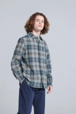 Animal Cove Mens Organic Shirt 4 Animal Cove Mens Organic Shirt -Mountain Warehouse 044885 mxd animal cove mens organic check shirt anl ecom gbg aw21 04