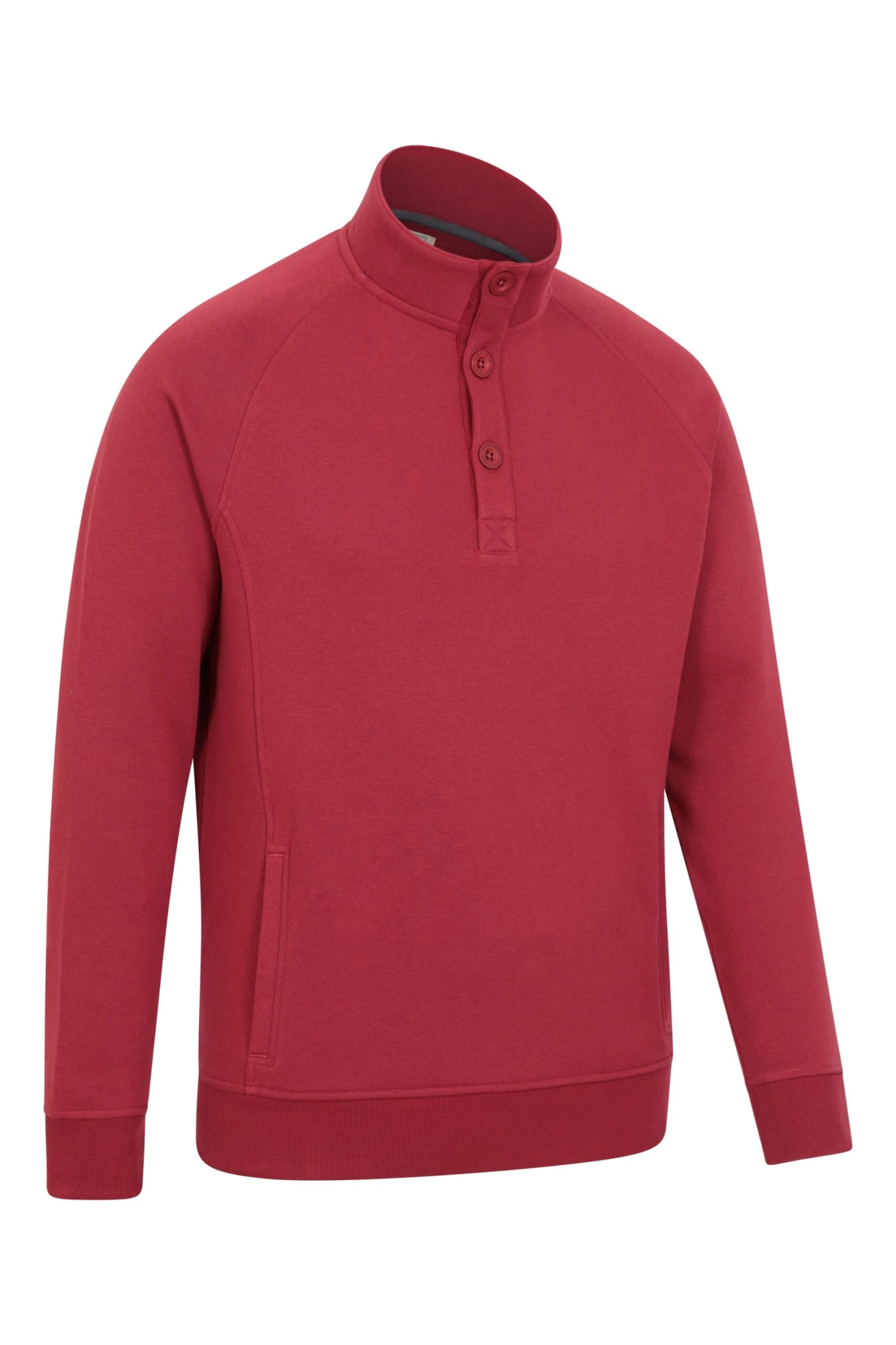 Mountain Warehouse Hawthorn Mens Washed Fleece Top -Mountain Warehouse 047700 bur hawthorn washed button neck fleece top men ss22 02 scaled