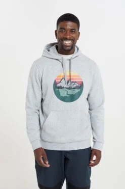 Mountain Warehouse Circular Sunset Mountain Mens Graphic Hoodie