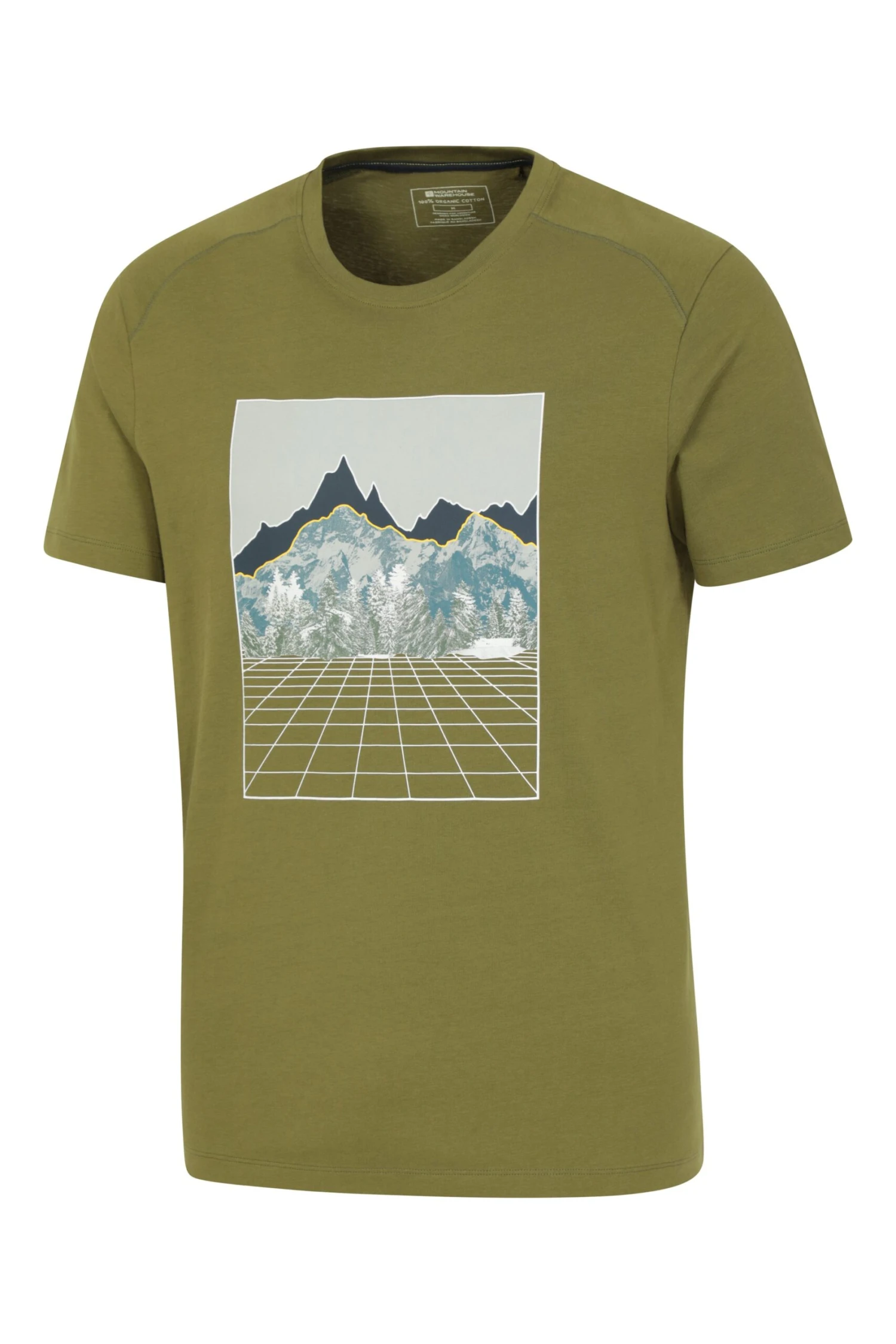 Mountain Warehouse Mountain Grid Mens Organic T-Shirt -Mountain Warehouse 048098 kha mountain grid organic ss t shirt men aw21 03 scaled