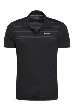 Mountain Warehouse Away IsoCool Mens Polo -Mountain Warehouse 048291 bla away isocool stripe yoke polo men ss23 06