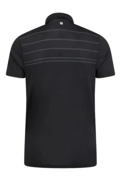 Mountain Warehouse Away IsoCool Mens Polo -Mountain Warehouse 048291 bla away isocool stripe yoke polo mens ss23 03