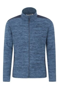 Mountain Warehouse Selsey Mens Hybrid Fleece -Mountain Warehouse 049340 nav selsey heavy weight hybird fleece men ss22 01