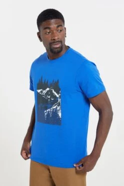 Mountain Warehouse High Contrast Mens Organic T-Shirt -Mountain Warehouse 050313 bbl high contrast mountain ss printed organic tee mens ecom gbg aw22 02