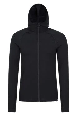 Mountain Warehouse Merino Mens Hoodie -Mountain Warehouse 051302 bla merino hoodie men aw22 01