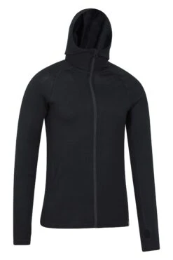 Mountain Warehouse Merino Mens Hoodie -Mountain Warehouse 051302 bla merino hoodie men aw22 02