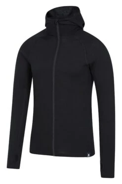 Mountain Warehouse Merino Mens Hoodie -Mountain Warehouse 051302 bla merino hoodie men aw22 04