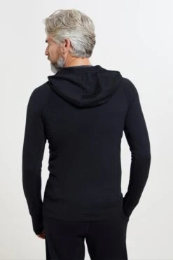 Mountain Warehouse Merino Mens Hoodie -Mountain Warehouse 051302 bla merino hoodie mens ecom gbg aw22 03