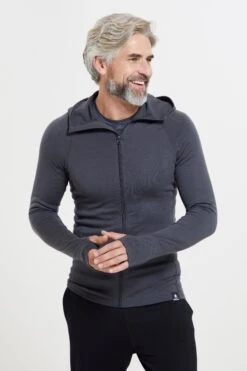 Mountain Warehouse Merino Mens Hoodie -Mountain Warehouse 051302 dgr merino hoodie mens ecom gbg aw22 01