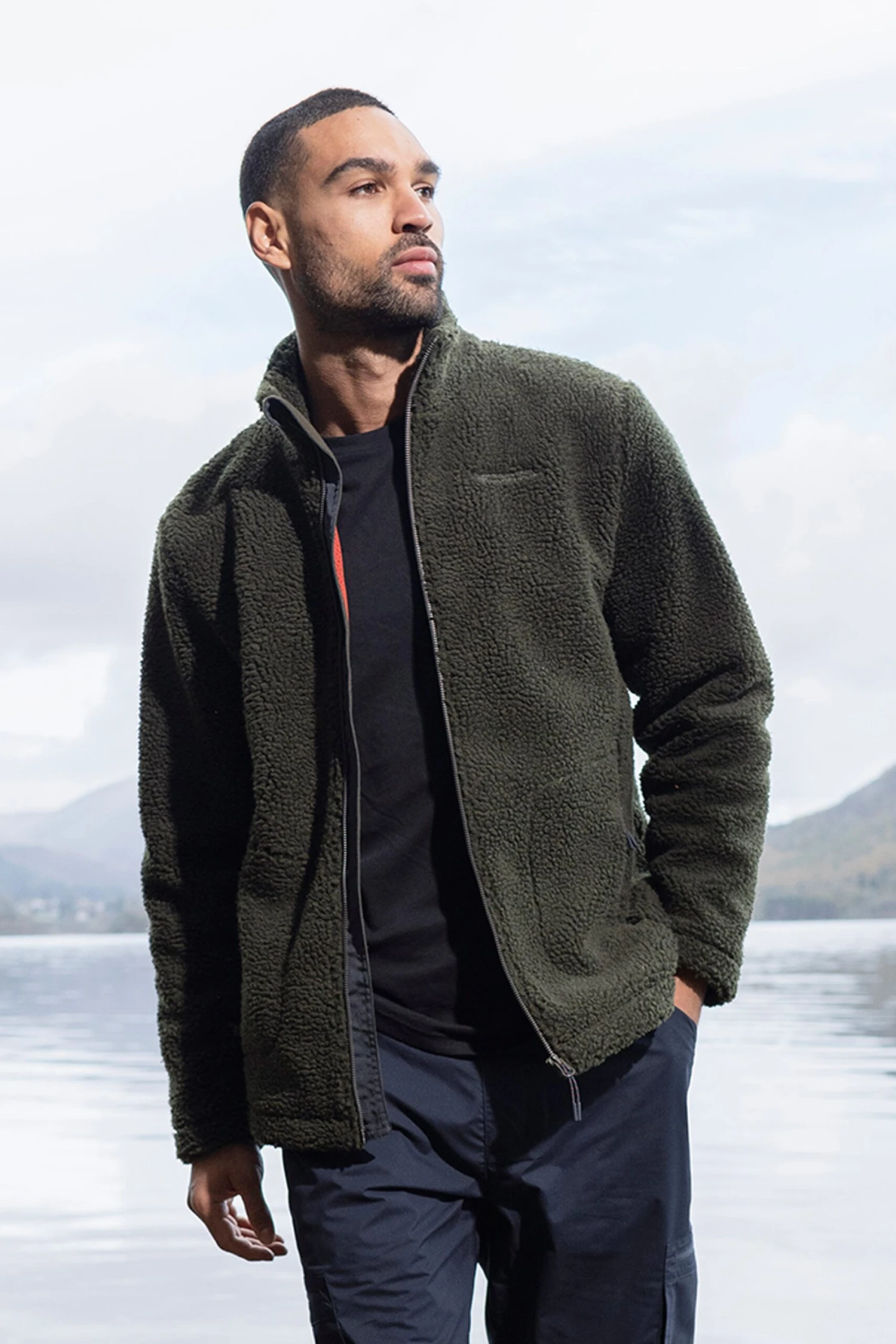 Sherpa Mens Windproof Fleece Jacket Mountain Warehouse Sherpa Mens Windproof Fleece Jacket -Mountain Warehouse 052268 kha wolfie fleece jacket men ecom lifestyle aw22 01 scaled