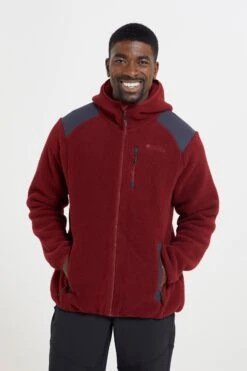Mountain Warehouse Walkman Mens Fleece Jacket -Mountain Warehouse 052269 red walkman fleece jacket mens ecom gbg aw22 01