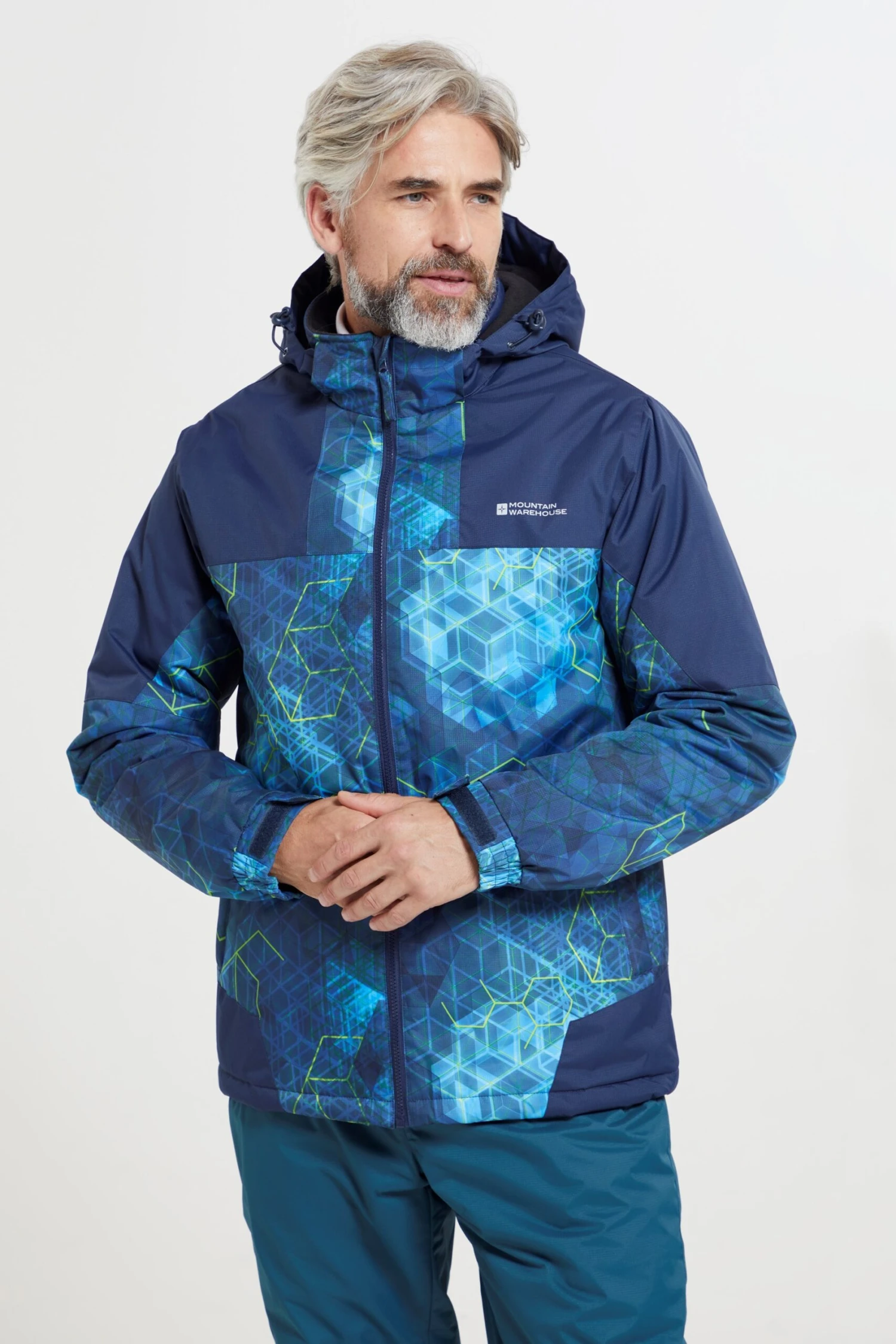 Mountain Warehouse Shadow II Mens Printed Ski Jacket -Mountain Warehouse 053090 nav shadow ii printed ski jacket men ecom gbg aw22 01 scaled