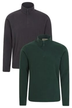 Mountain Warehouse Camber II Mens Fleece 2-Pack 8 Mountain Warehouse Camber II Mens Fleece 2-Pack -Mountain Warehouse 053284 grn camber fleece multipack ii men aw22 01