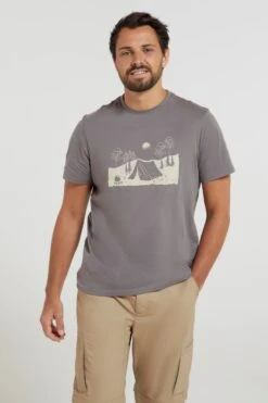 Mountain Warehouse Camping Sketch Mens Organic T-Shirt
