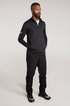 Mountain Warehouse 054588 CORE HALF ZIP MIDLAYER 4 Mountain Warehouse 054588 CORE HALF ZIP MIDLAYER -Mountain Warehouse 054588 bla core half zip midlayer men ecom gbg ss25 03
