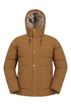 Mountain Warehouse 055181 MANTA BORG LINED PADDED JACKET -Mountain Warehouse 055181 tan manta borg lined padded jacket men aw24 01