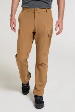 Mountain Warehouse 056298 BEACON FLEECE LINED SOFTSHELL TROUSER -Mountain Warehouse 056298 tan beacon fleece lined softshell trouser ecom gbg aw24 01
