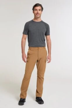 Mountain Warehouse 056298 BEACON FLEECE LINED SOFTSHELL TROUSER -Mountain Warehouse 056298 tan beacon fleece lined softshell trouser ecom gbg aw24 02