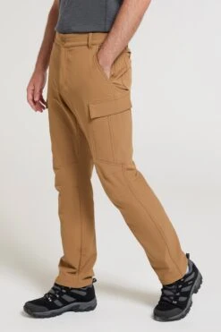 Mountain Warehouse 056298 BEACON FLEECE LINED SOFTSHELL TROUSER -Mountain Warehouse 056298 tan beacon fleece lined softshell trouser ecom gbg aw24 04
