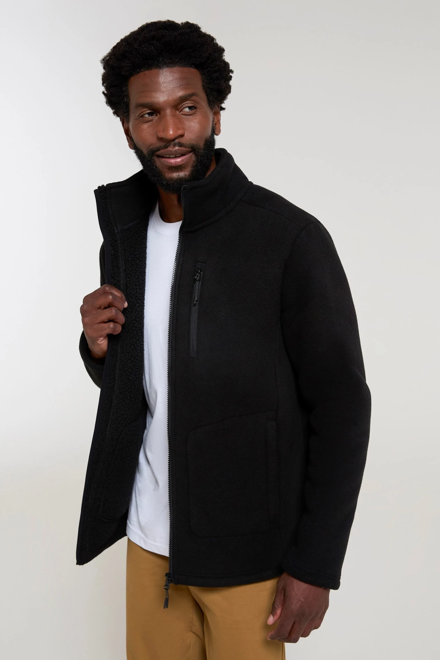 Mountain Warehouse 056533 HIGHLAND FULL ZIP FLEECE -Mountain Warehouse 056533 bla highland recycled full zip fleece ecom gbg aw24 03 scaled