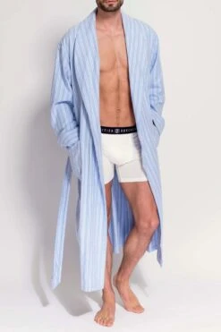 M17025 Westwood Stripe Brushed Cotton Dressing Gown 4 M17025 Westwood Stripe Brushed Cotton Dressing Gown -Mountain Warehouse m17025 001 westwoodstripebrushedcottondressinggown20230919013626 3