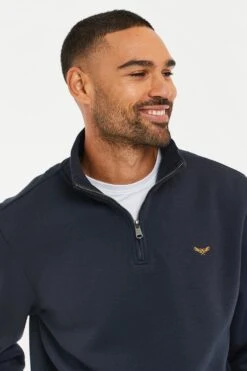 Threadbare M2708B Quarter Zip Neck Mens Sweatshirt 5 Threadbare M2708B Quarter Zip Neck Mens Sweatshirt -Mountain Warehouse m2708b 001 quarterzipneckmenssweatshirt20250313060614 4