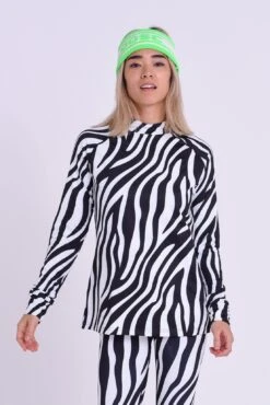 M2AD89 Hotel California Zebra Print Womens Baselayer Top