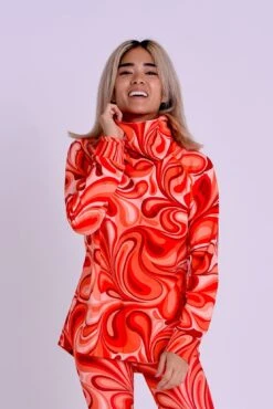 M4B198 Shagadelic Baby! Womens High Neck Baselayer Top -Mountain Warehouse m4b198 001 shagadelicbabywomenshighneckbaselayertop20241113075153 3