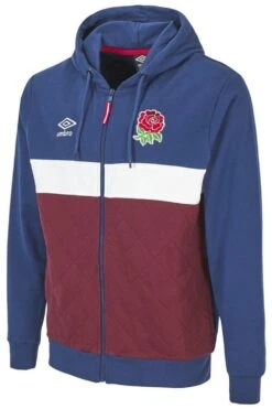 UMBRO England Rugby Mens Classic Full-Zip Hoodie