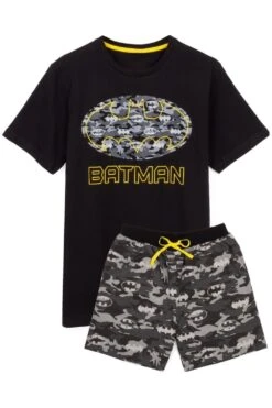 Batman Logo Mens Camo Short Pyjama Set
