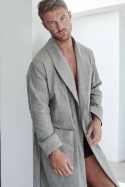 M759C1 Mens Herringbone Brushed Cotton Dressing Gown -Mountain Warehouse m759c1 001 mensherringbonebrushedcottondressinggown20231011103607 3