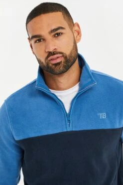Threadbare M82153 Two Tone Mens Quarter Zip Fleece Jumper -Mountain Warehouse m82153 003 twotonemensquarterzipfleecejumper20250313030622 5