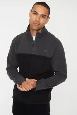 Threadbare M82153 Two Tone Mens Quarter Zip Fleece Jumper -Mountain Warehouse m82153 004 twotonemensquarterzipfleecejumper20250313030622 1