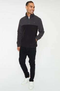 Threadbare M82153 Two Tone Mens Quarter Zip Fleece Jumper -Mountain Warehouse m82153 004 twotonemensquarterzipfleecejumper20250313030622 3