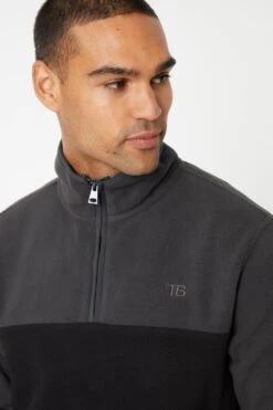 Threadbare M82153 Two Tone Mens Quarter Zip Fleece Jumper -Mountain Warehouse m82153 004 twotonemensquarterzipfleecejumper20250313030623 4