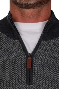 M8284B Mens Herringbone Texture Quarter Zip Knit 5 M8284B Mens Herringbone Texture Quarter Zip Knit -Mountain Warehouse m8284b 001 mensherringbonetexturequarterzipknit20231128023615 4