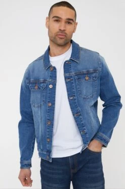 Threadbare MA409A Mid-Wash Mens Denim Jacket