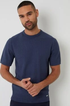 Threadbare MA710A Textured Front Mens Knitted T-Shirt