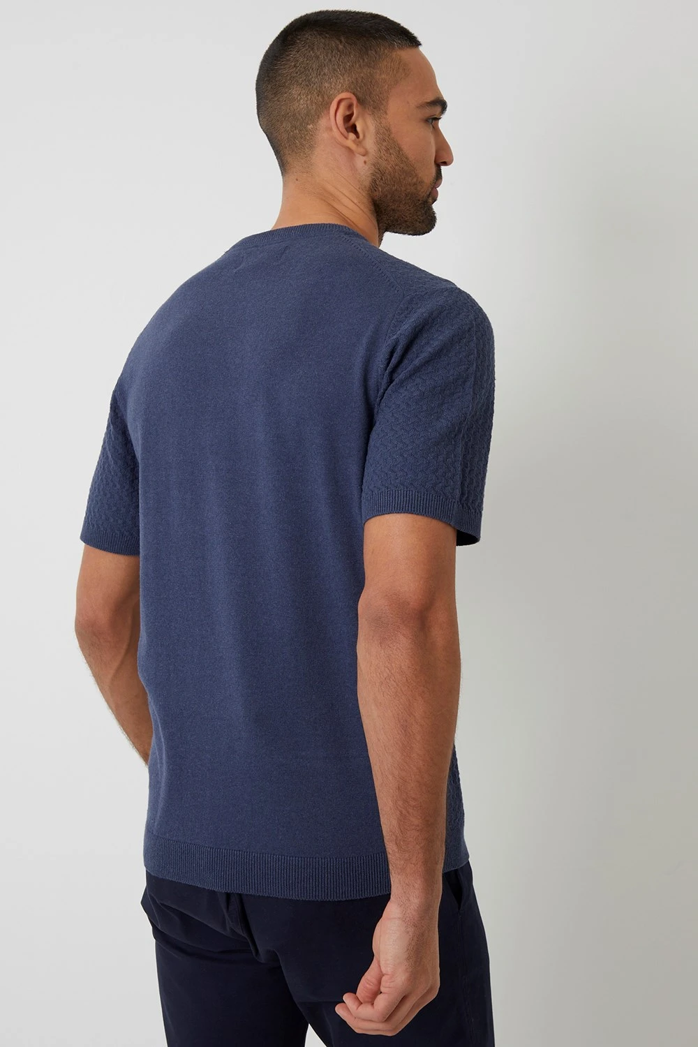 MA710A Textured Front Mens Knitted T-Shirt Threadbare MA710A Textured Front Mens Knitted T-Shirt -Mountain Warehouse