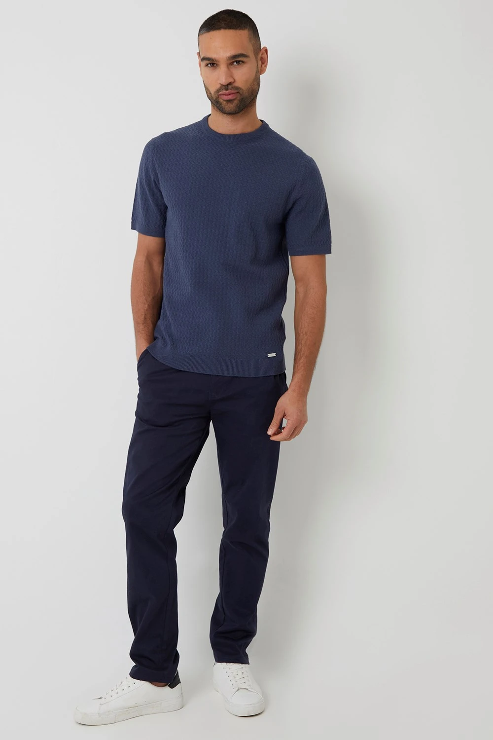 MA710A Textured Front Mens Knitted T-Shirt Threadbare MA710A Textured Front Mens Knitted T-Shirt -Mountain Warehouse