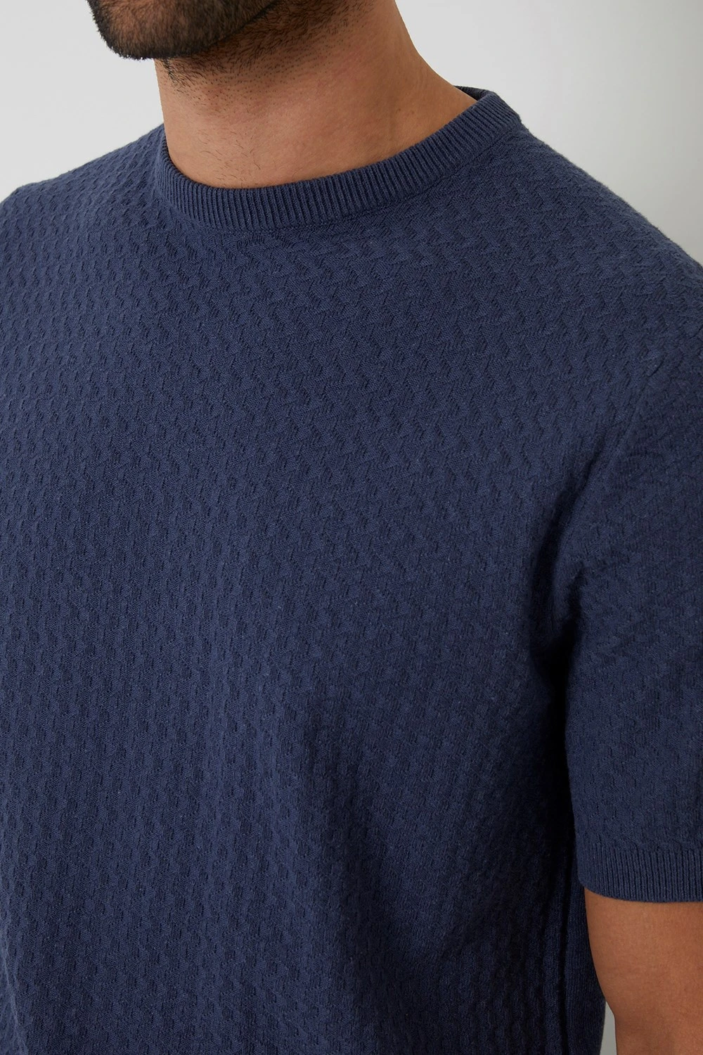 MA710A Textured Front Mens Knitted T-Shirt Threadbare MA710A Textured Front Mens Knitted T-Shirt -Mountain Warehouse