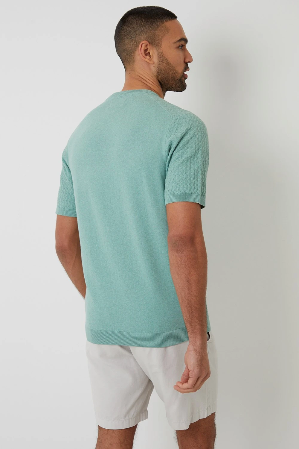 MA710A Textured Front Mens Knitted T-Shirt Threadbare MA710A Textured Front Mens Knitted T-Shirt -Mountain Warehouse