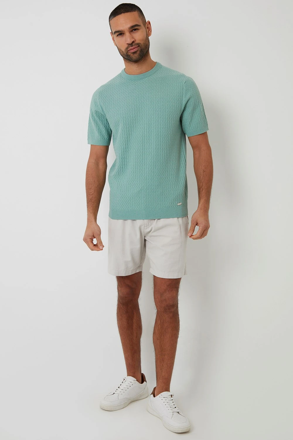 MA710A Textured Front Mens Knitted T-Shirt Threadbare MA710A Textured Front Mens Knitted T-Shirt -Mountain Warehouse