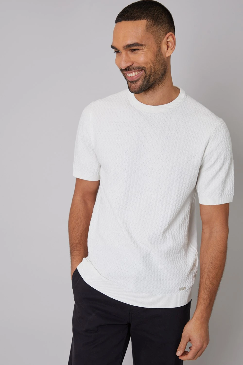 MA710A Textured Front Mens Knitted T-Shirt Threadbare MA710A Textured Front Mens Knitted T-Shirt -Mountain Warehouse