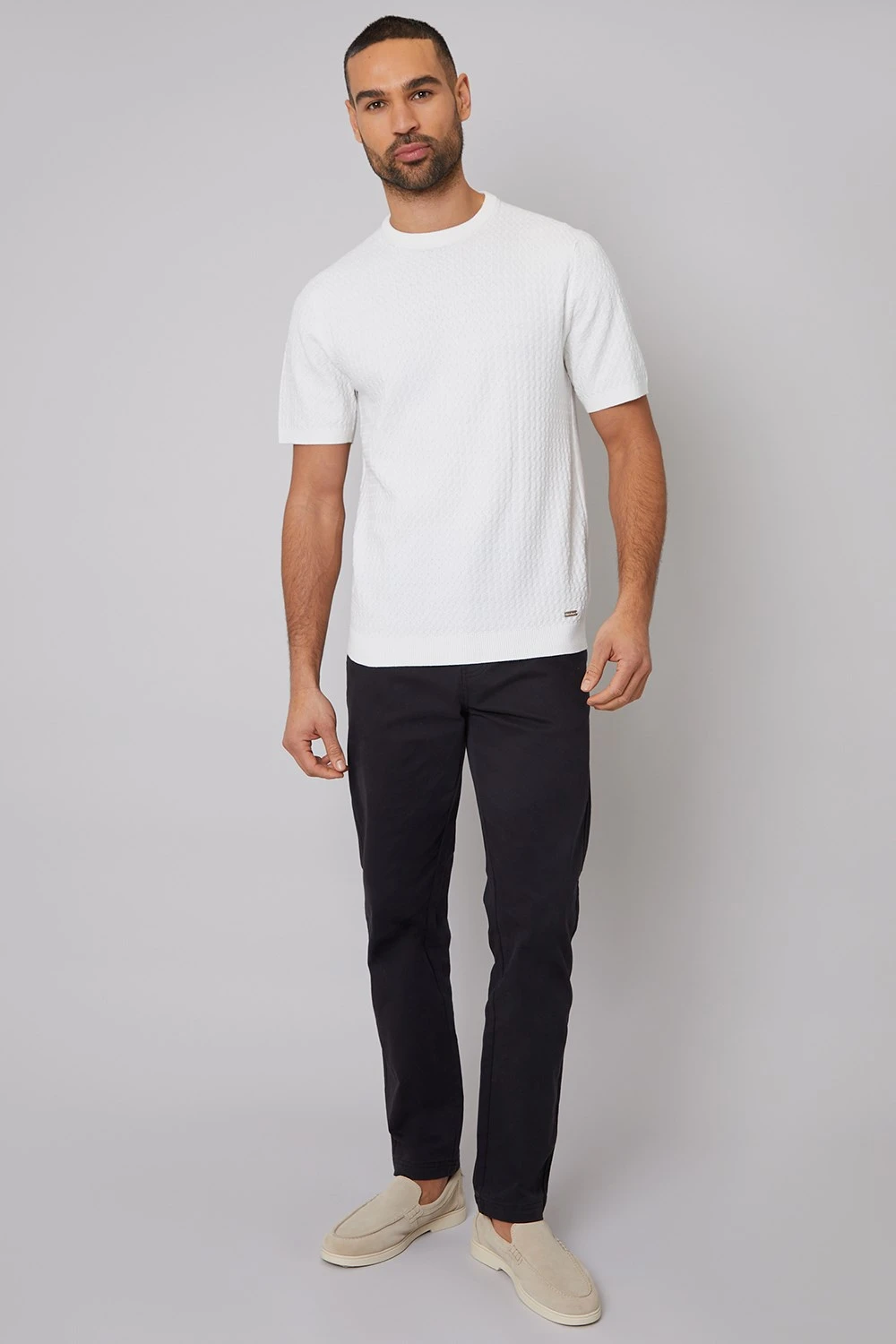 MA710A Textured Front Mens Knitted T-Shirt Threadbare MA710A Textured Front Mens Knitted T-Shirt -Mountain Warehouse