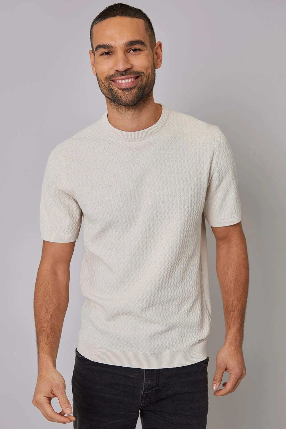 MA710A Textured Front Mens Knitted T-Shirt Threadbare MA710A Textured Front Mens Knitted T-Shirt -Mountain Warehouse